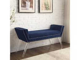 Find the best velvet bedroom benches for your home in 2021 with the carefully curated selection available to shop at houzz. Harlow Navy Blue Velvet Upholstered Bench Modern Acrylic Legs Nailhead Living Room Entryway Bedroom Inspired Home Newegg Com
