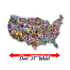 Here you will find travel and destination puzzles from great cities across the united states, as well as map puzzles of the usa for kids and adults. Tdc Games Usa Vintage Postcard Jigsaw Puzzle 1 000 Pieces Wood Expressions