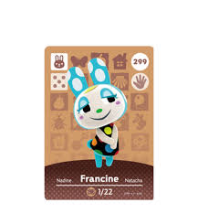 This is a profile for francine, a villager from animal crossing: Animal Crossing Cards Series 3 Amiibo Life The Unofficial Amiibo Database