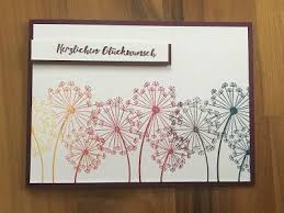 Bastelwahnsinn Einfache Karte Mit Dandelion Wishes Karten Basteln Geburtstagskarte Basteln Einfach Karten Gestalten