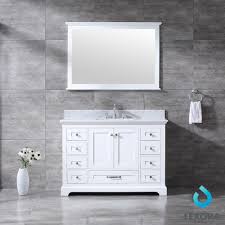 There is no bathroom that. 48 Dukes White Color Bathroom Vanity White Carrera Marble Top With Mirror