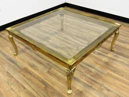 Text email copy link print pinterest. Lot Vintage Solid Brass Cabrio Leg Glass Top Coffee Table Shell Detail