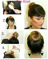 You can even braid a few strands and wrap them at the base of the space buns. Easy To Do Top Knot Bun Simple Classic Hairstyles 1 Tip Your Head Over And Using A Large Paddle Brush Smooth Hair Into A Pon Top Knot Bun Knot Bun Top Knot