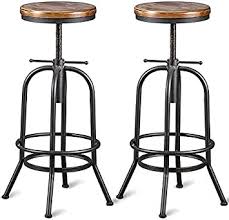 Maybe you would like to learn more about one of these? Amazon Com Bokkolik Set Of 2 Industrial Bar Stool Retro 26 32 3inch Swivel Stools Extra Tall Kitchen Chair Bar Counter Height Adjustable Fully Welded Black 2pcs Kitchen Dining