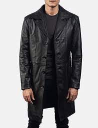 Mens Don Long Black Leather Coat Black Leather Coat Leather Coat Mens Leather Coats