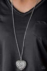 Victorian Virtue Silver Paparazzi Necklace Only 5 Silver Heart Necklace Silver Necklace Set Silver Necklace