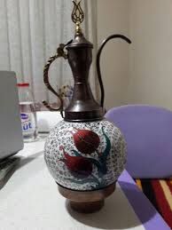 Eskitilmis Bakir Iznik Halic Desenli Ibrik Iznik Cini 05073065010 Vazolar Antikalar Tezhip