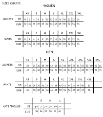 sizing charts