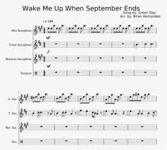 For piano with melody, vocal and guitar chords. Wake Me Up When September Ends Sheet Music Composed Carryon My Wayward Son Tenor Sax Sheet Music Hd Png Download Kindpng