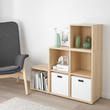 Eket Storage Combination With Feet White Stained Oak Effect Length 27 Ikea In 2020 Eket Ikea Eket Flexible Furniture