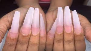 Professionally performed and acrylic coffin nails pattern on nails can be done not only with the help of brushes, but also with the help of dots. Long Coffin Acrylic Nails Acrylic Nails Tutorial Youtube