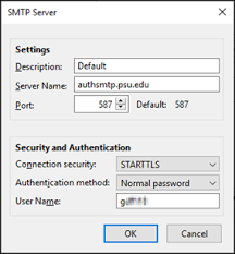 This means you are trying to send mail via the utcs smtp server, but the user name and password is either note that the new smtp server (mail2.cs.utexas.edu) no longer requires you to use a different password from the one you use to retrieve email. Public Knowledge Base Authsmtp Psu Edu Necessary Client Settings