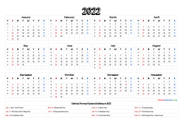 Yearly 2022 printable calendar one page. 2022 Yearly Calendar Template Word 6 Templates Calendar Printables Yearly Calendar Template Monthly Calendar Printable