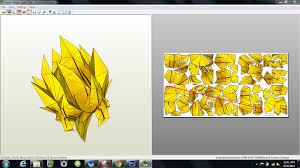 Dragonball Z Super Sayian Goku Hair Paperkura Pepakura Files Goku Hair Dragon Ball Z Goku