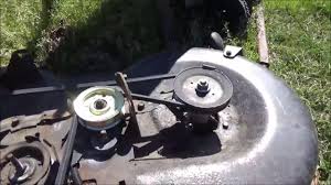 How to tighten the belt on a craftsman lawnmower, step by step: Craftsman Lt1000 Mower Deck Repair And Belt Replacement And Deck Install Youtube