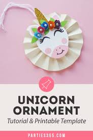 I left the eyes off for the perfect googly eye addition. Unicorn Ornament Tutorial Template Parties365