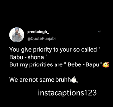 Punjabi Status Punjabi Whatsapp Attitude Status And Love Quotes Instagram Captions 123 Captions Quotes Status