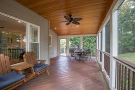 Screen Porch With Wolf Decking And T G Ceiling Recessed Lights And Ceiling Fan Transitional Veranda Dc Metro By Post Designers Builders Division Of Sundecks Inc The light is controlled by one switch, the fan by another.