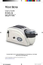 West Bend Egg And Muffin Toaster User Manual Pdf Download Manualslib