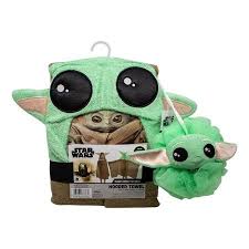Mandalorian The Child Baby Yoda Bath Towel And Loofah Set Walmart Com In 2020 Yoda Decorations Baby Kids Bath Towels