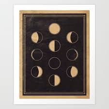 Lunar Phase Chart Imagery Art Print By Mjordanh