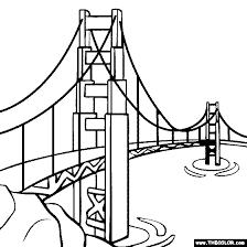 Bridge coloring pages for kids. Famous Places And Landmarks Coloring Pages