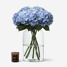 White casket spray with light blue accents. Baby Blue Hydrangea Flowers Flowerbx