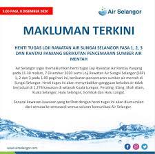 Akta industri perkhidmatan air (ipa). Air Selangor On Twitter Air Selangor Ingin Memaklumkan Henti Tugas Loji Rawatan Air Rantau Panjang Pada 11 30 Malam 7 Disember 2020 Serta Loji Rawatan Air Sungai Selangor Ssp 1 2 Dan 3