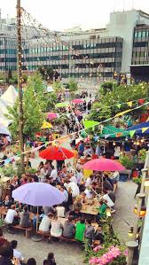 Frau Gerolds Garten Shipping Container Architecture Outdoor Umbrella Beer Garden
