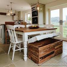 A handy open shelf below is perfect for storing shoes, boxes, and more. Plank Wood Dining Tables Farmhouse Dining Set Curiosity Interiors