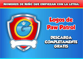 Paw Patrol Nombres De Nino Con La Letra G Manualidades Mamaflor