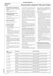 Novaminsulfon Ratiopharm 500 Mg Ml Tropfen