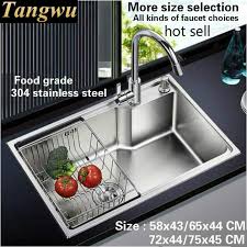 5 best stainless steel kitchen sinks you can buy in 2020. Free Shipping Kitchen Sink 0 8 Mm Thick Food Grade 304 Stainless Steel Single Slot High End Hot Sell 58x43 65x44 72x44 75x45 Cm Kitchen Sinks Aliexpress