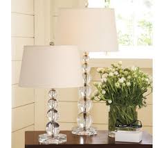 Lamp shade is blue with clear beading. Stacked Crystal Table Bedside Lamp Base In 2020 Crystal Table Lamps Crystal Floor Lamp Crystal Lamp