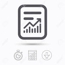 Report File Icon Document Page With Statistics Symbol Stopwatch