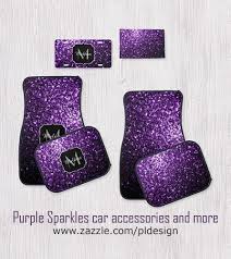 Personalize Dark Purple Glitter Sparkles Floor Car Mats Set License Plate Car Flag And More By Pl In 2020 Purple Car Girly Car Accessories Car Accessories For Girls