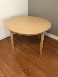 Offex living room solid wood hathaway dining table with pedestal base, natural. Ikea Bjursta Extendable Table Birch Veneer Table Extendable Dining Table Dining Table