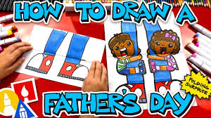 Top 10 art for kids hub lessons from 2020. How To Draw A Funny Fathers Day Folding Surprise Kidztube