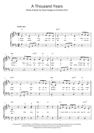 A Thousand Years Sheet Music Sheet Music Piano Sheet Music Easy Violin Sheet Music