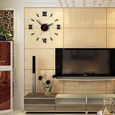Roman numerals are displayed on the clock, giving it a classic feel, however the visible gears also allows this clock to give off an urban, industrial feel to your home. Modern Diy Interior Roman Wall Clock Wall Clock 3d Sticker Home Mirror Effect Buy At A Low Prices On Joom E Commerce Platform