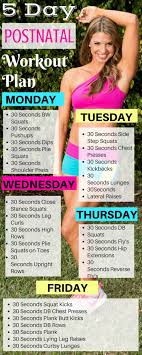 5 Day Postnatal Workout Plan To Help You Get Rid Of The Baby Weight And Tone Up All Workouts Can Be Do Postnatal Workout Post Natal Workout Plan Baby Workout