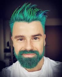 Mr Lina Turquoise Blue Teal Green Man Beard Men Hair Color Mens Hairstyles Burning Man Hair