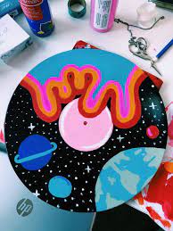 Make your own clock using an. 59 Painted Records Ideas Painted Records Painting Art Projects Vinyl Art Paint