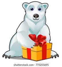 Animated Polar White Bear Christmas Gift Stock Vector (Royalty Free)  773255695