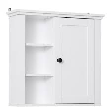 New joey here meubles bas salle de bains gifi armoire miroir murale de salle de bain acier inoxydable 3 niveaux de rangement 40l x 13l x meubles, mobilier, salon, cuisine, chambre et salle de bain. Armoire Haute Murale De Salle De Bain Ou Wc Placard 1 Porte 3 Etageres Laterales Dim 53l X 15l X 51h Cm Mdf Panneaux Particules Blanc Colonne Et Meuble De Rangement