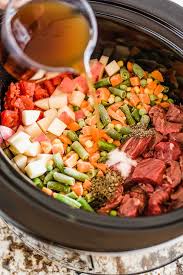 Slow Cooker Vegetable Beef Soup Beef Soup Recipes Crockpot Dinner Crock Pot Cooking