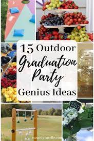 Celebrate your new grad's accomplishments with a celebration full of delicious party foods that can be easily be prepped ahead of time. 15 Outdoor Graduation Party Ideas Every Grad Will Love Outdoor Graduation Parties Outdoor Graduation Graduation Party Games
