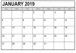 Blank Calendar January 2019 Pages Calendar Printables Monthly Calendar Template Calendar Template