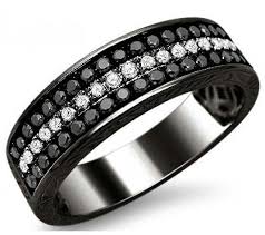 Men S Black Gold Black Diamond Wedding Band From Front Jewelers Black Diamond Wedding Bands Mens Wedding Rings Black Mens Wedding Rings