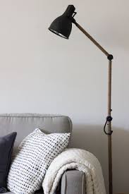 West Elm Inspired Industrial Floor Lamp An Ikea Hack Ikea Lighting Ikea Floor Lamp Ikea Lamp